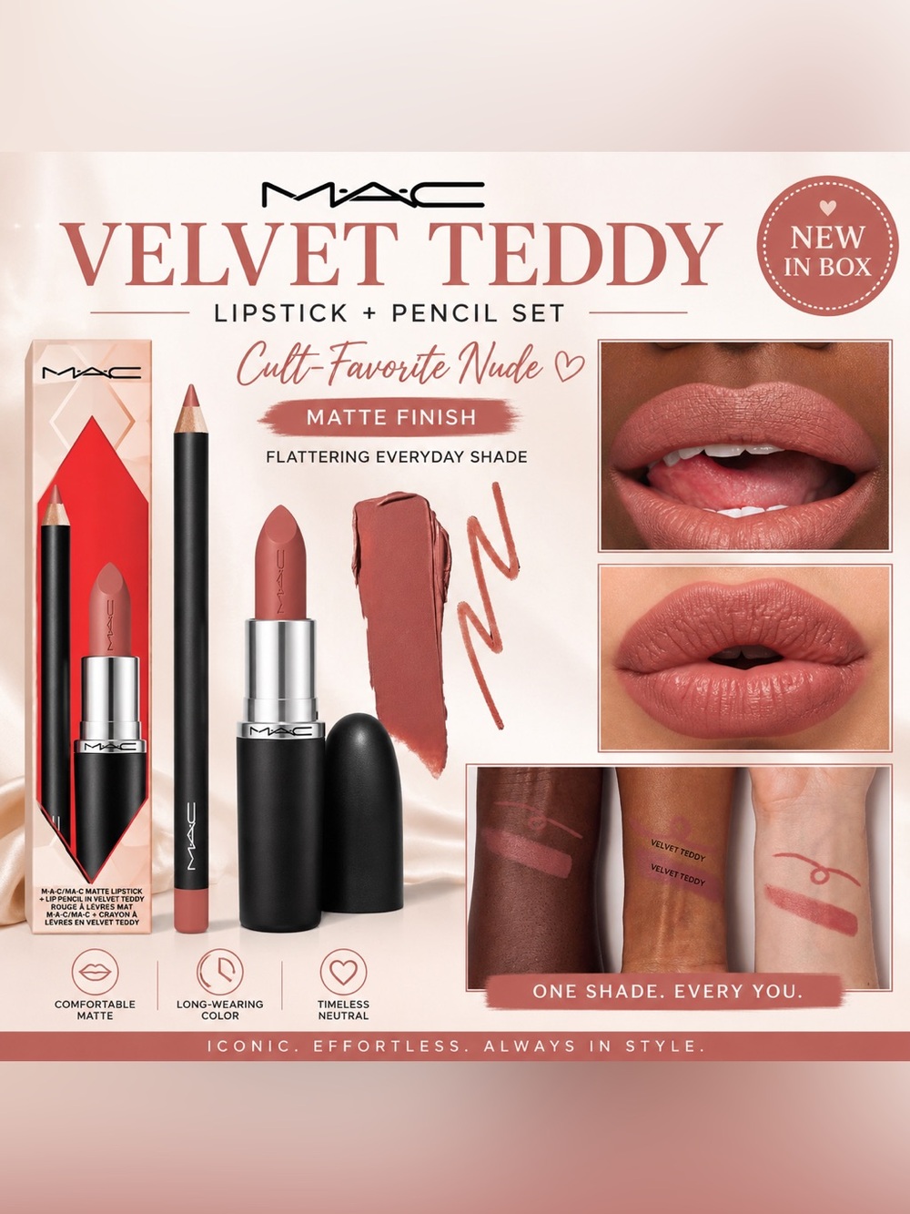 MAC Cosmetics Velvet Teddy Lipstick and Pencil Set